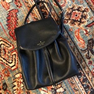 Kate spade black leather backpack